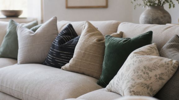 Associer différents styles de coussins pour dynamiser le salon