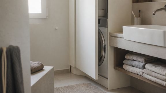Intégrer une buanderie discrète dans une salle de bain