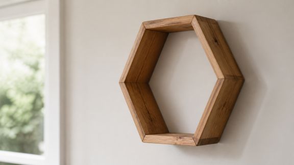 Créer une étagère murale hexagonale en bois pour une déco moderne