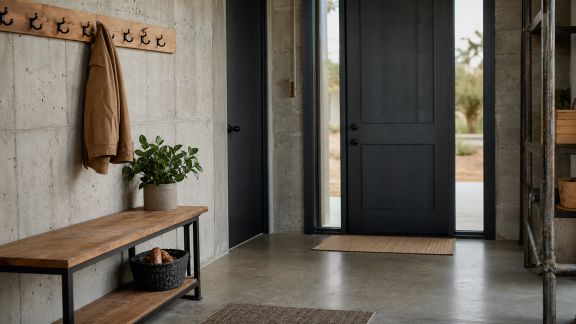 Le style industriel pour une entrée accueillante et moderne