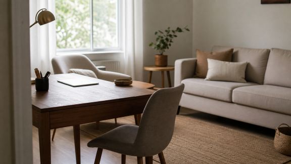 Aménager une pièce polyvalente pour travailler et recevoir