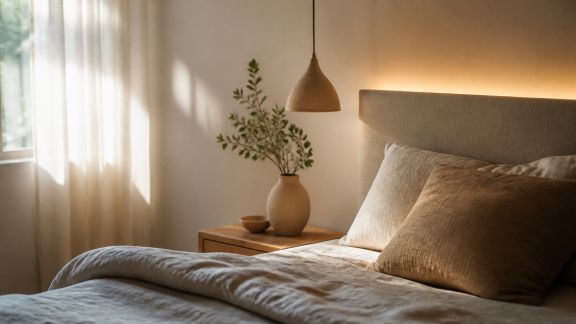 Utiliser l’éclairage indirect pour une ambiance douce dans la chambre