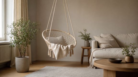 Conseils pour intégrer un fauteuil suspendu dans le salon