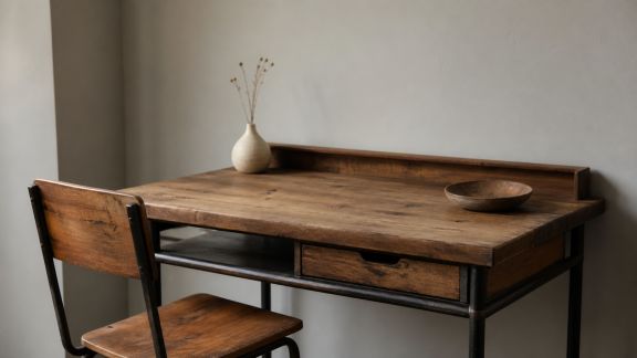 Fabriquer un bureau compact pour espace restreint avec des matériaux récupérés