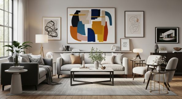 Personnaliser son salon avec des œuvres d'art tendance