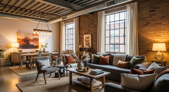 Industriel et Chaleureux : Combinaison Parfaite pour un Loft