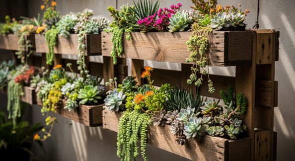 Création de Jardins Suspendus : Succulentes et Palettes