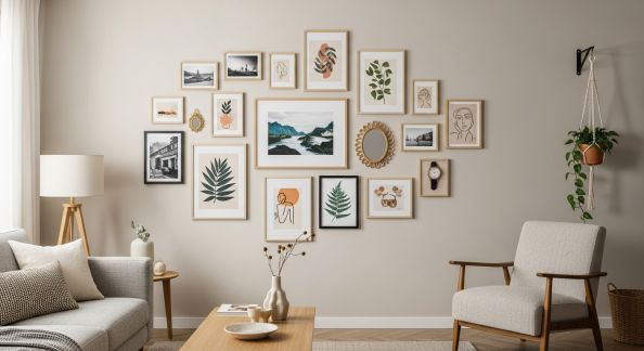 Créer une galerie murale unique dans votre salon