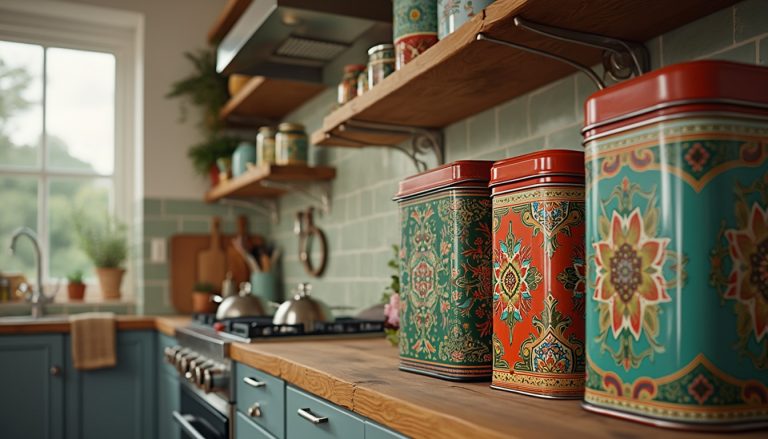 Boîtes métalliques vintage : un charme rétro pour une cuisine tendance
