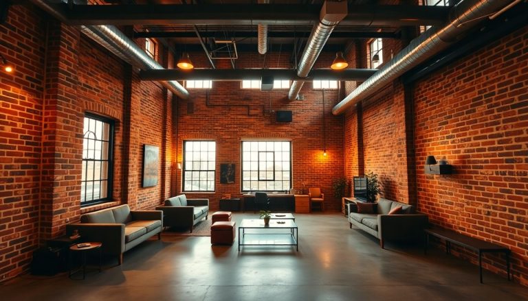 Murs en briques et sol en béton : l'alliance parfaite pour un intérieur industriel chic
